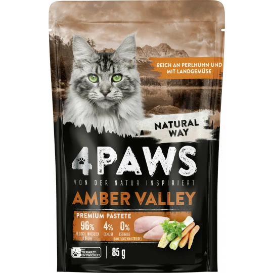 4 Paws Amber Valley Perlhuhn & Landgemüse 85G 1 4 Paws Amber Valley Perlhuhn & Landgemüse 85G
