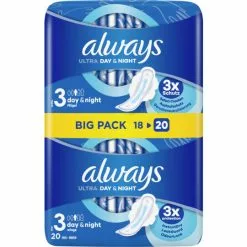 Always® Ultra Day & Night Mit Flügeln Damenbinden BigPack 20ST