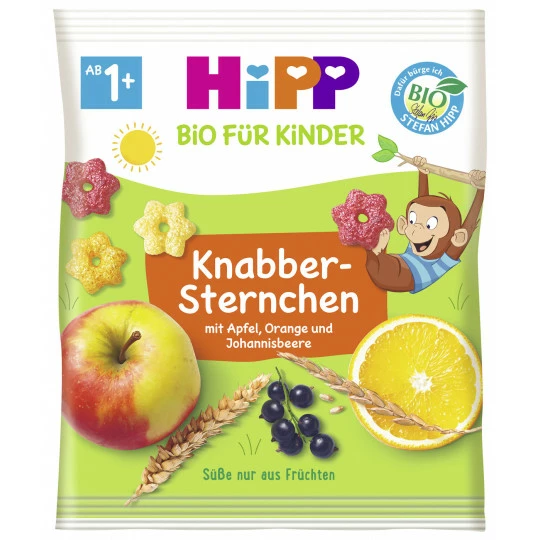 Hipp Bio Für Kinder Knabber Sternchen Mit Apfel, Orange Und Johannisbeere Ab 1+ 30G 1 Hipp Bio Für Kinder Knabber Sternchen Mit Apfel, Orange Und Johannisbeere Ab 1+ 30G