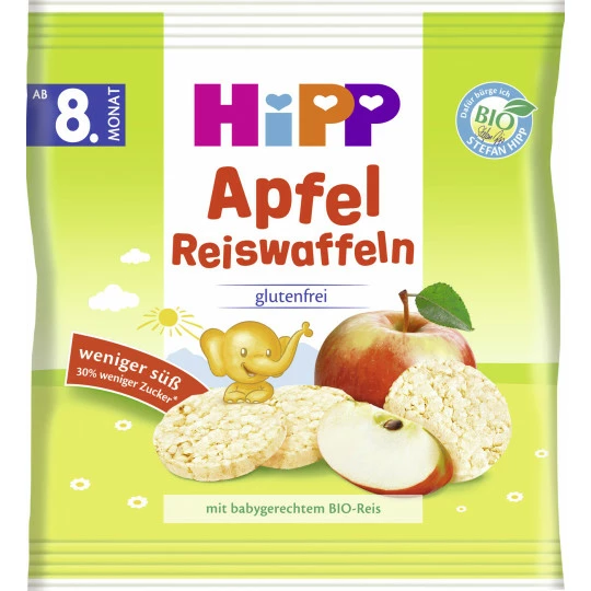 Hipp Bio Reiswaffeln Apfel Ab 8.Monat 30G 1 Hipp Bio Reiswaffeln Apfel Ab 8.Monat 30G