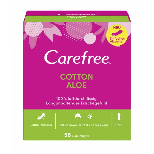Carefree Cotton Feel Aloe Slipeinlagen 56ST 1 Carefree Cotton Feel Aloe Slipeinlagen 56ST