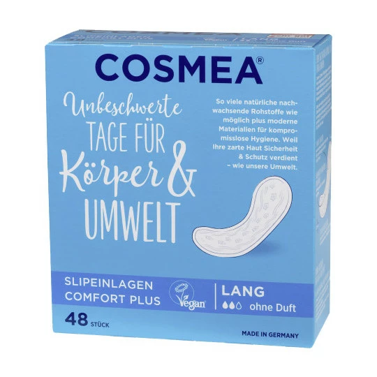 Cosmea Slipeinlagen Comfort Plus Lang 48ST 1 Cosmea Slipeinlagen Comfort Plus Lang 48ST