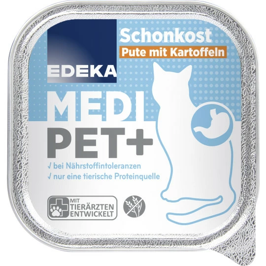 EDEKA Medi Pet Schonkost Pute Mit Kartoffeln 100G 1 EDEKA Medi Pet Schonkost Pute Mit Kartoffeln 100G