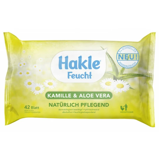 Hakle Feuchtes Toilettenpapier Kamille & Aloe Vera 42ST 1 Hakle Feuchtes Toilettenpapier Kamille & Aloe Vera 42ST