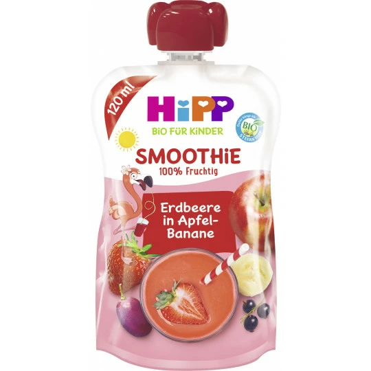 Hipp Bio Smoothie Mix Sonst Nix Rote Früchte In Apfel-Banane 120ML 1 Hipp Bio Smoothie Mix Sonst Nix Rote Früchte In Apfel-Banane 120ML
