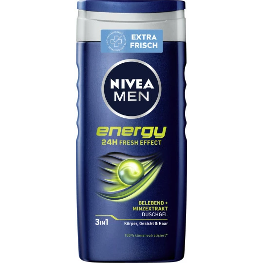 NIVEA Men 3in1 Duschgel Energy 24H Fresh Effect 250ML 1 NIVEA Men 3in1 Duschgel Energy 24H Fresh Effect 250ML